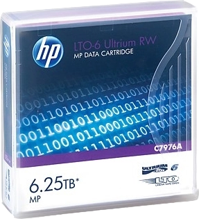 ORIGINAL HP Accessori per computer C7976A LTO-6 Ultrium 2.5/6,25TB Cartridge HP LTO-6 Ultrium 6.25TB MP RW Data Cartridge