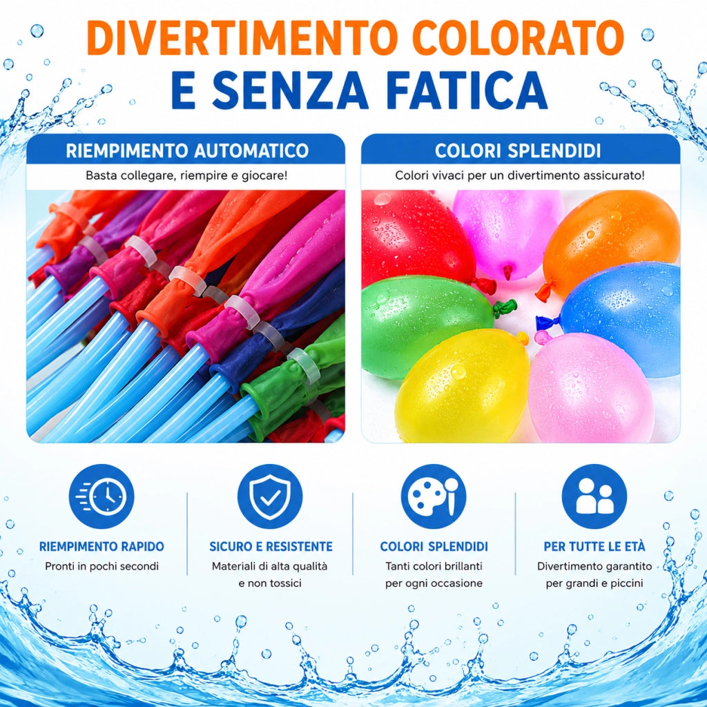 148 Palloncini d’Acqua Autosigillanti Riempimento Rapido 60 Secondi 668597