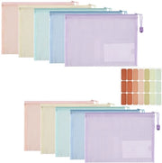Documenti A5, 10 pezzi, con chiusura a rasoio, impermeabili, con taschino per documenti, contenitore per fogli, biglietti, prodotti per la cura della persona, 5 colori.