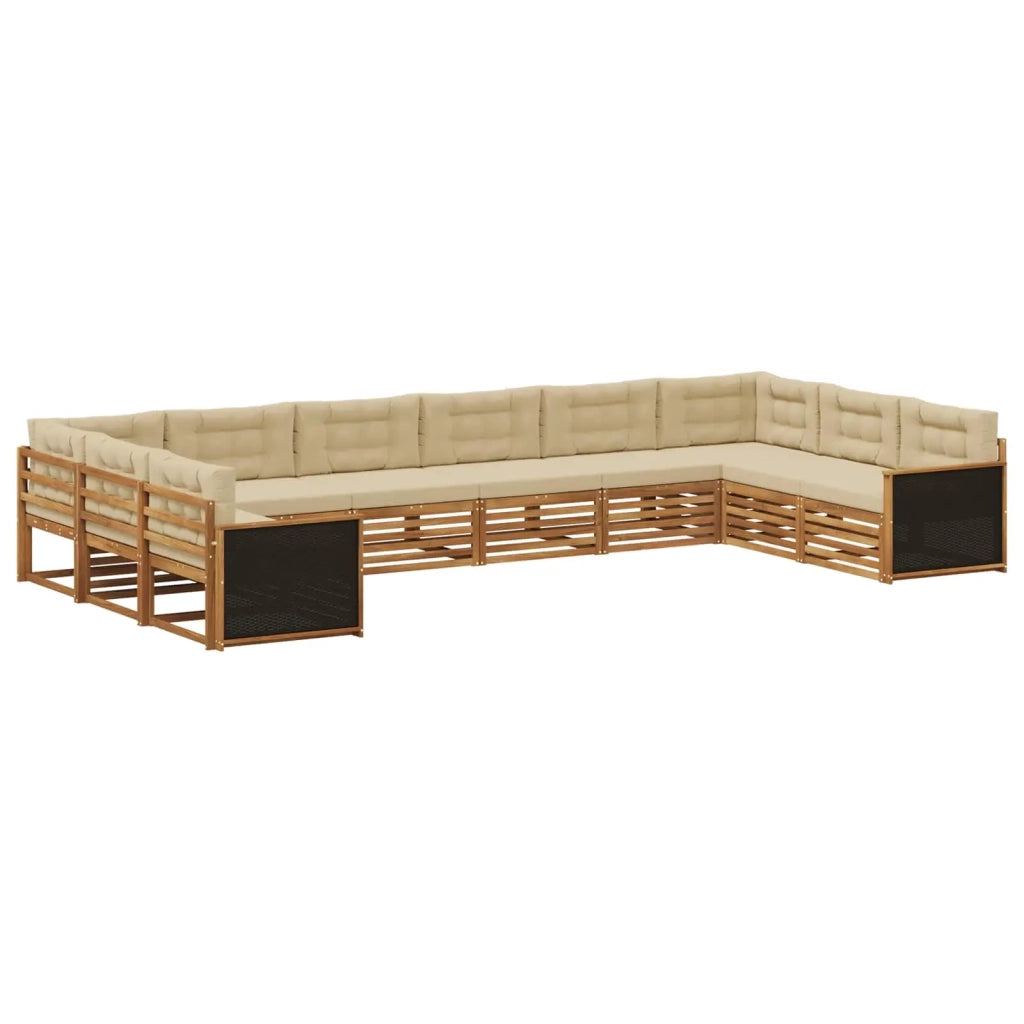 Set divani 10 pz Legno di Acacia Massello 3383886