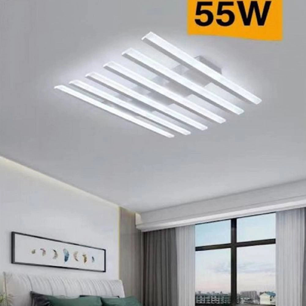 Trade Shop - Plafoniera Led Moderna 55 Watt Finitura Bianca Luce Naturale Fredda Calda C47-b -