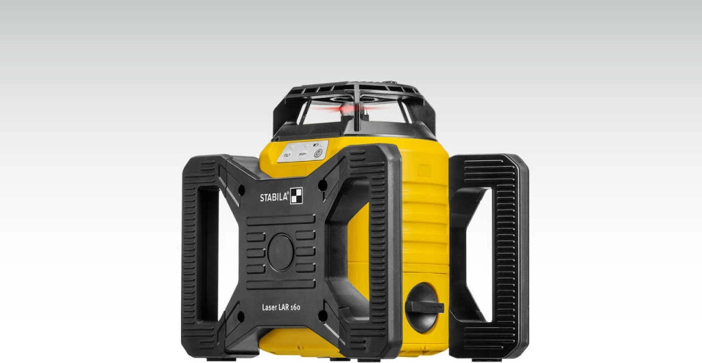 KIT LASER A ROTAZIONE AUTOMATICO LAR 160 SET 7 UNITA' +TREPPIEDI CON COLONNINA DI ELEVAZIONE + STADIA DI LIVELLAMENTO NL - STABILA
