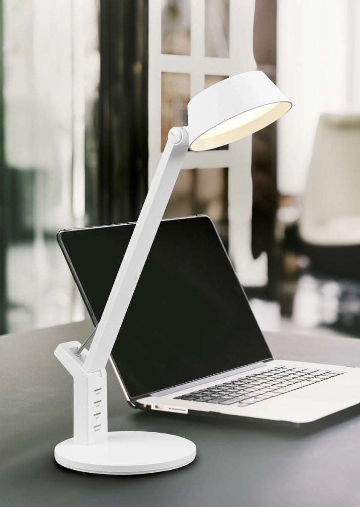 Lampada da scrivania AVA bianca Trio LED USB dimmer