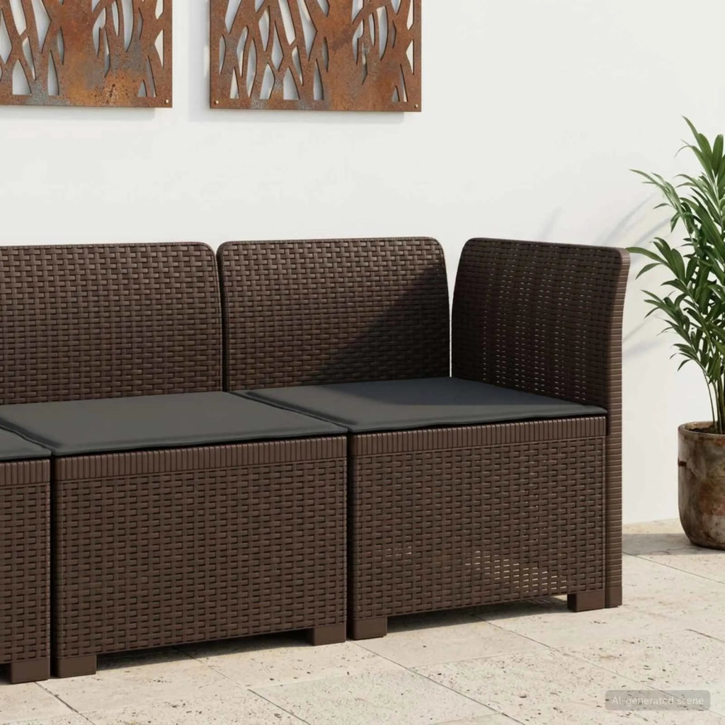 Divano da esterno-Divano da Giardino a 1 Posto con Cuscino Aspetto Rattan PP 758703