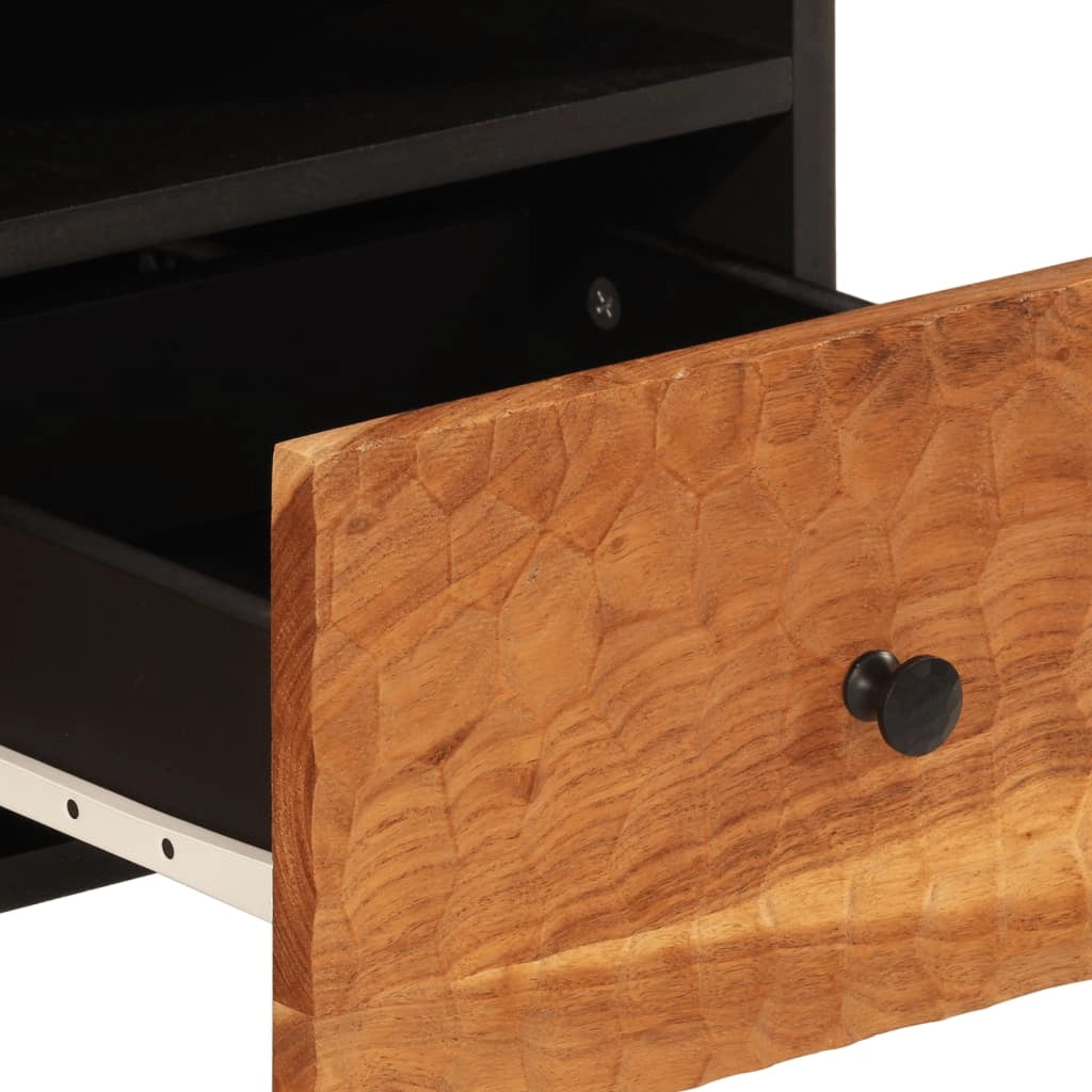 Mobile TV multimediale scaffale TV credenza mobile TV sala da pranzo soggiorno camera da letto 70 x 33 x 46 cm legno massello di acacia marrone 02_0026179