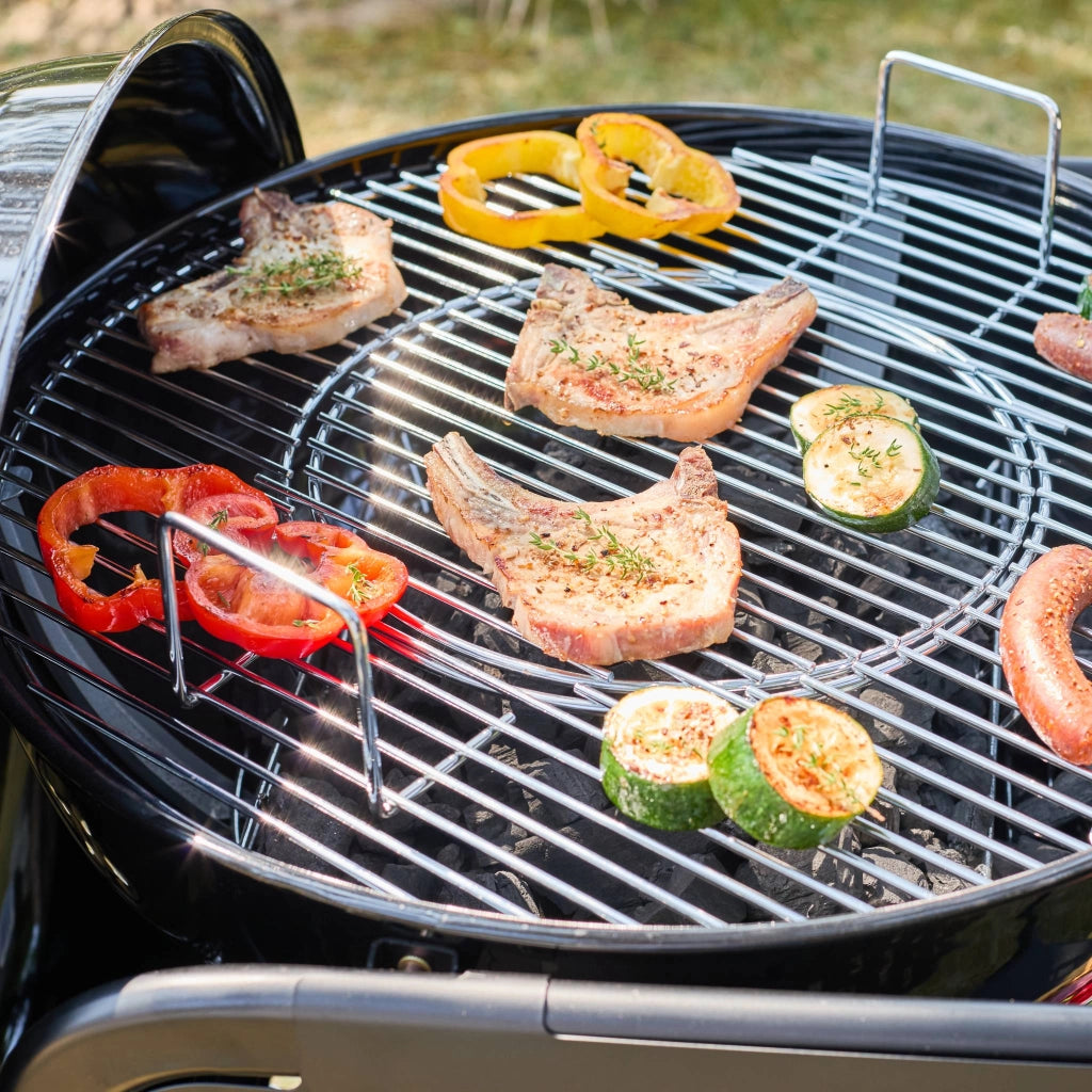 Barbecue rotondo a carbone in acciaio smaltato con carrello, ø53cm,