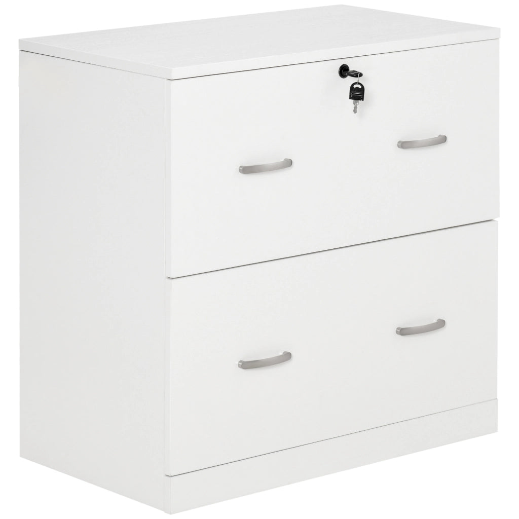 Scrivania con cassettiera ¨C zephmum ¨C 77x42x72 cm bianco