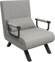Divano letto 3 in 1 con funzione letto, divano letto con schienale regolabile e cuscino fino a 200 kg, portata 65 x 61 x 78 cm, 1 posto, grigio
