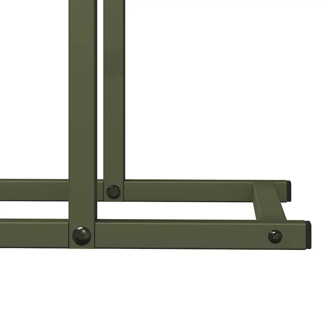 vidaXL Rastrelliera per Legna da Ardere Verde Oliva 50x25x60 cm