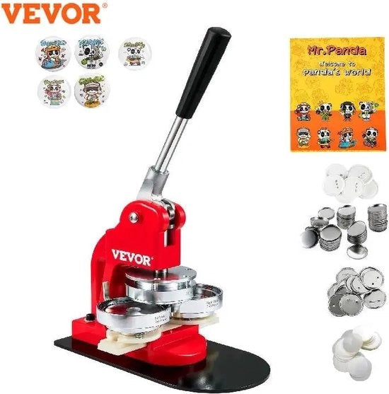 Creare Etichette - Fai da Te i Bottoni - 32 mm - Incluso 500 Bottoni - Rosso