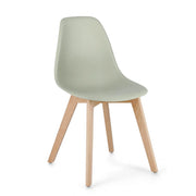Set di 4 Sedie in Plastica con Gambe in Legno di Faggio Stile Nordico - JASMINE