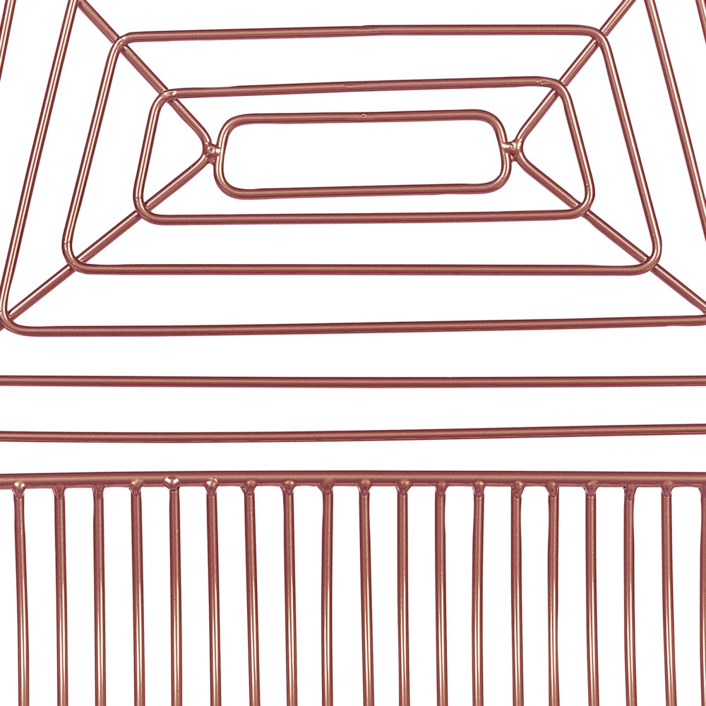 Set di 2 sedie in metallo oro rosa con cuscino in pelle stile moderno industriale