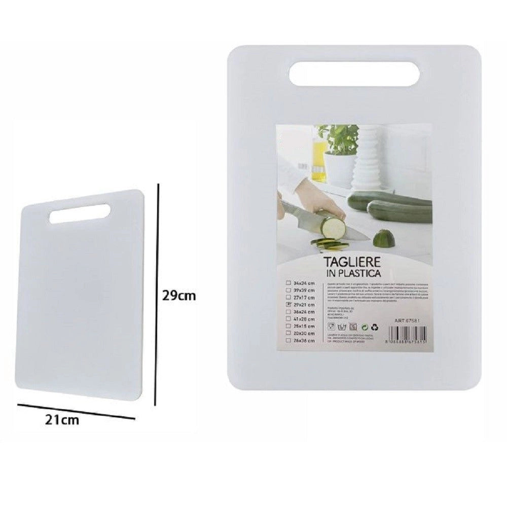 Trade Shop - Tagliere In Plastica Con Manico 21 X 30 Cm Tagliare Verdure Frutta Cucina 67581 -