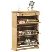 Scarpiera Corona-Scaffale per scarpe 99x32x138 cm in Legno Massello di Pino