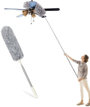 Spazzola per pavimento a setole microfibra - Mop pieghevole e lavabile - Estensione da 80 cm a 250 cm - Raggiunge ogni angolo senza scala - Aspira facilmente la polvere