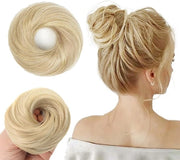 Accessorio per capelli per donne, elastico per capelli con nodo, donut con accessori, scrunchies, capello sintetico falso, nodo, capello artificiale