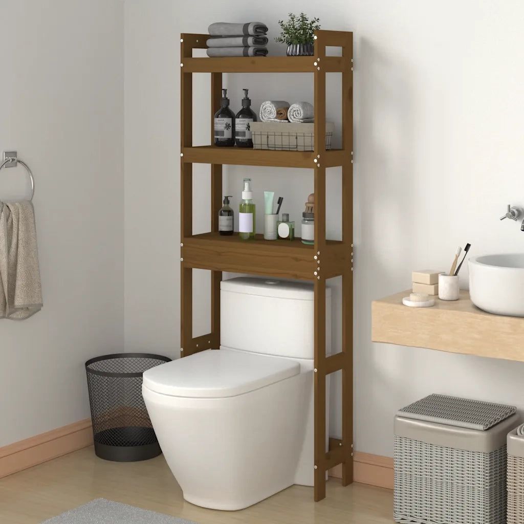 Rastrelliera da Bagno Ambra 63x26x171 cm Legno Massello Pino 824661