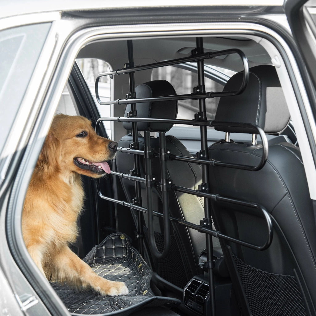 Rete divisoria auto per cani ¨C Xylo ¨C regolabile 87-135x85-120 cm acciaio nero