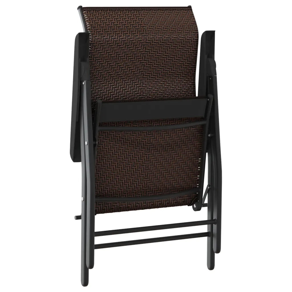 Sedie Pieghevoli da Giardino 8 pz Marroni in Polyrattan 3270611