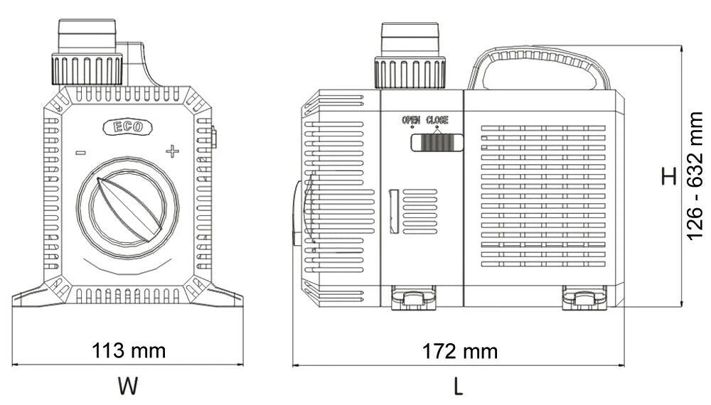 Pompa regolabile per fontane piscine stagni e giardini 3000 litri all'ora 10 watt 16_0002043