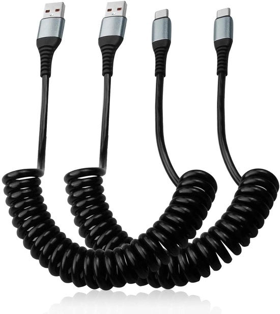 Cavo USB A a USB C - 2 pezzi - cavo di ricarica veloce e dati - compatibile con Samsung Xiaomi Huawei - lunghezza regolabile - nero .