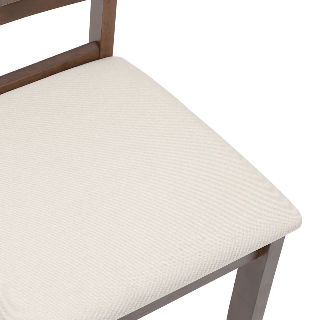 Sedie da Pranzo con Cuscini 2pz Marrone Legno Massello di Hevea 4102401