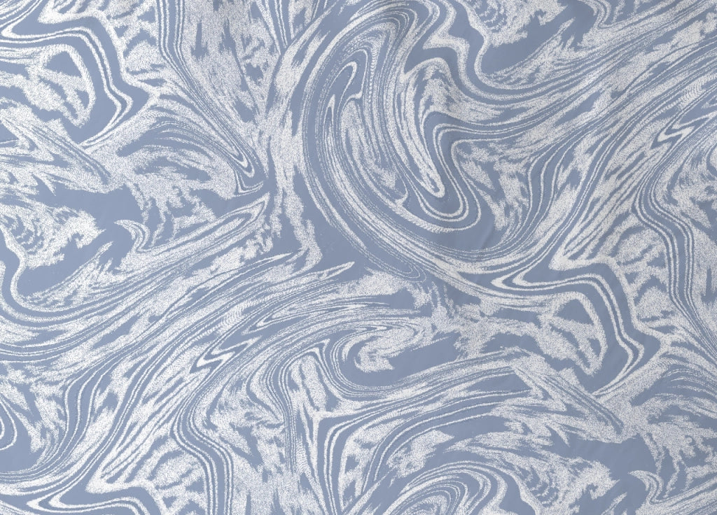 Completo Lenzuola Letto In 100% Cotone Made Italy Disegno Splash - Matrimoniale - Azzurro