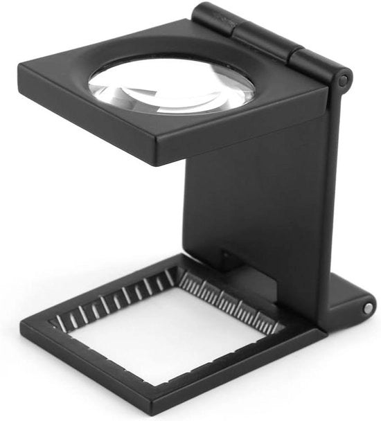Draadloep con 10x ingrandimento e scala per saldatura, cucito e tessuto - utile metallo linometro da stuoia