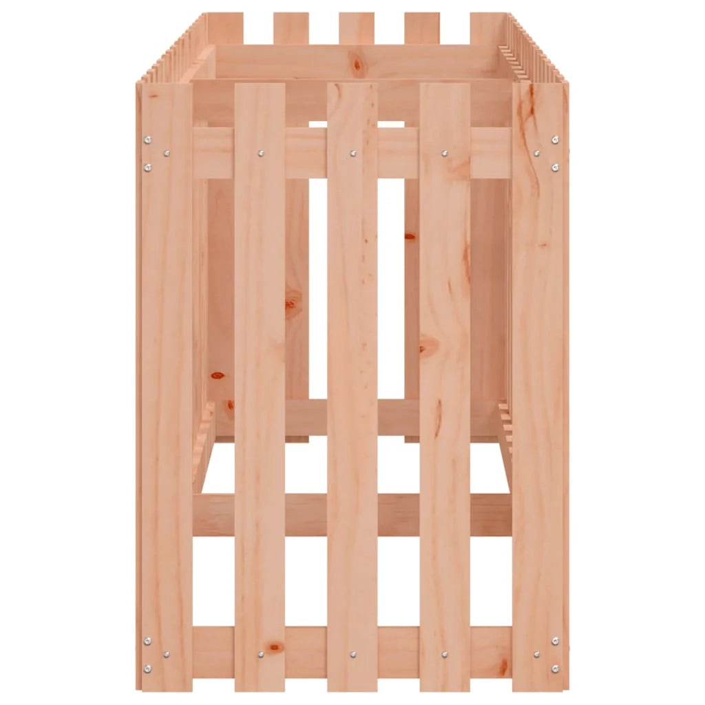 Fioriera rialzata per piante e fiori adatta a terrazze giardini e orti. Completa di recinzione in legno massello di abete Douglas marrone (02_0039821).