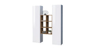 Parete attrezzata sospesa bianca 2 armadi libreria 6 ripiani Gemy WH