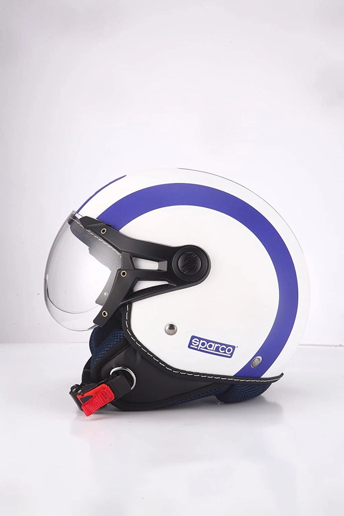 CASCO SPARCO SP501 DEMI-JET BIANCO E BLU OPACO MISURA S