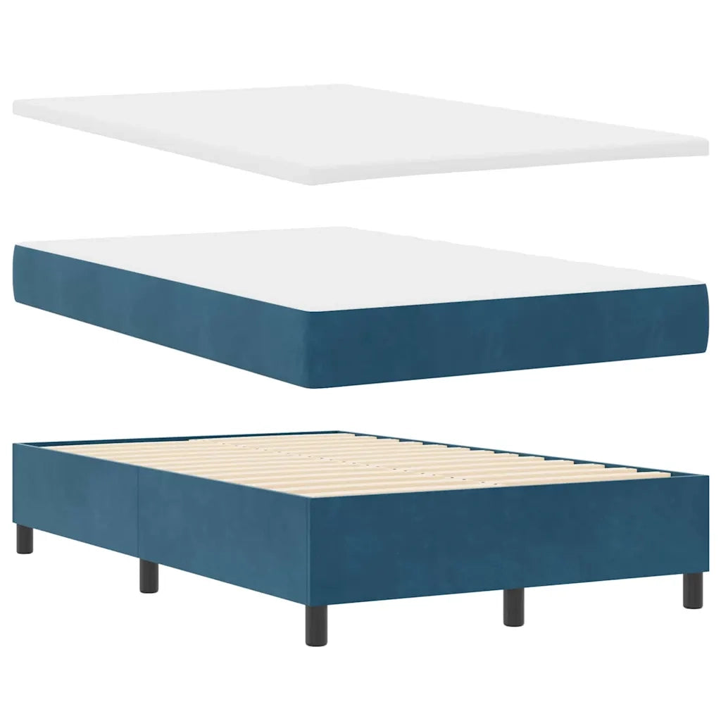 Letto a molle con materasso Blu scuro 120 x 190 cm Velluto 3344436