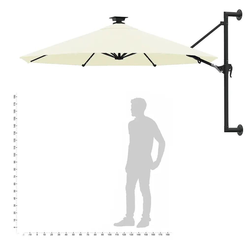 Ombrello | Parasolne da Giardino a Parete con LED 300 cm Sabbia