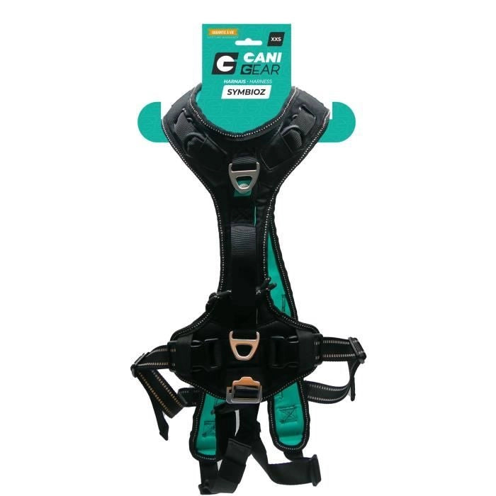 Pettorina per cani - SYMBIOZ - XXS - Nera / Blu