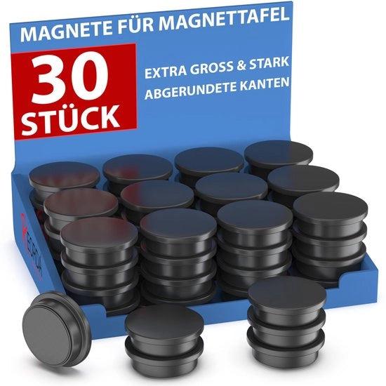 Magnetronici forti per lavagne, 30x per lavagne bianche, lavagne per appunti, frigoriferi e lavagne per scuola - Rondi, neri
