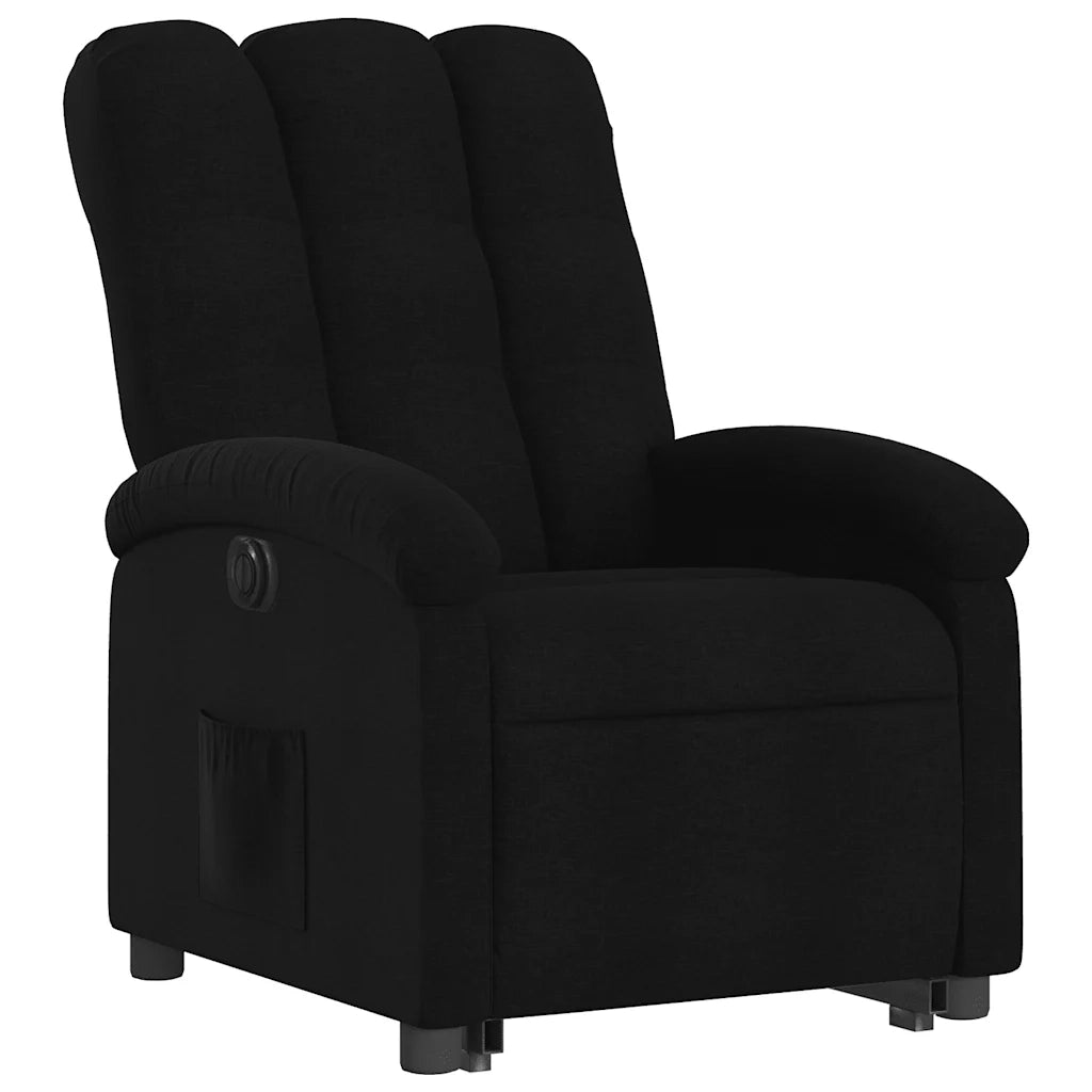 Poltrona Alzapersona Reclinabile Elettrica Nera in Tessuto 3204118