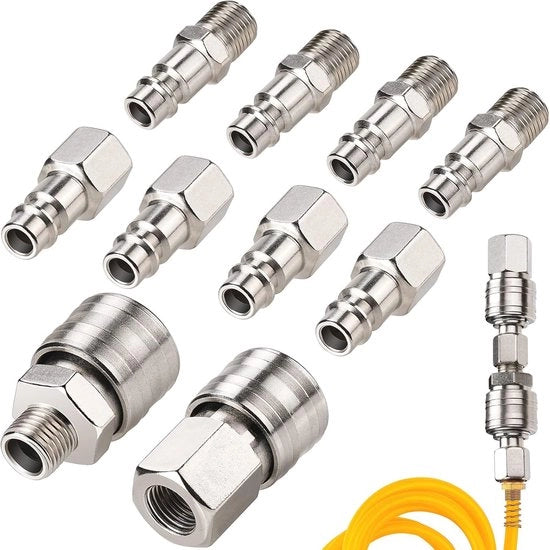 Serpentino ad alta pressione 15 metri - pressione massima 10 bar, diametro del cavo 10 mm, connessione rapida e attacco a vite
