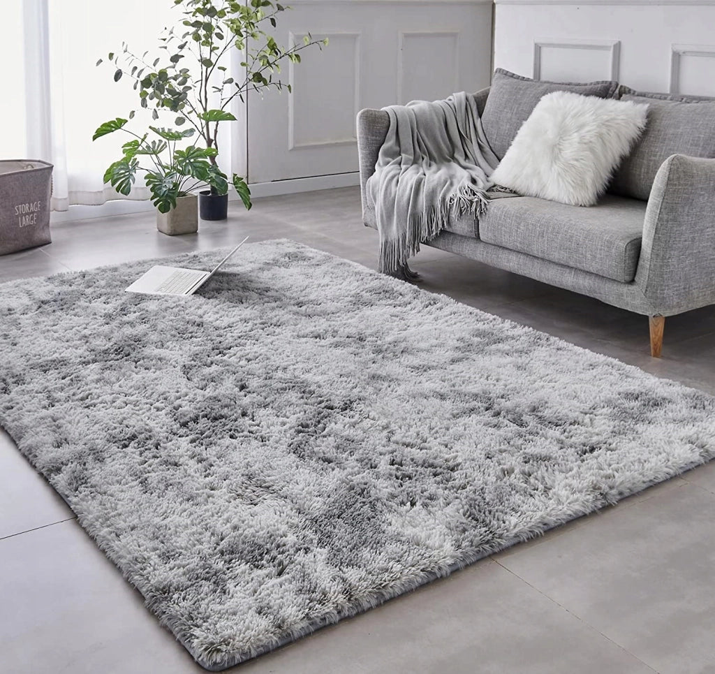 Tappeto shaggy in peluche grigio chiaro 300x200 cm