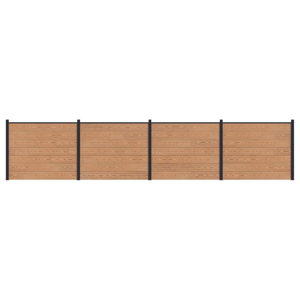 Pannello di Recinzione 4 pcs WPC e Alluminio Marrone 3429459