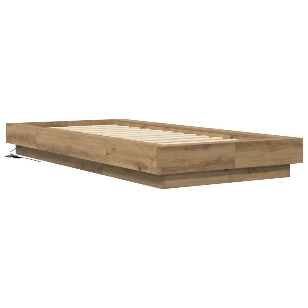 Letto con LED con strisce LED Rovere Artigianale 80 x 200 cm 3429588