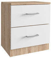 KIT COMODINO 2 CASSETTI 45X34XH47 CM ROVERE BIANCO