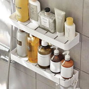 Pannello per doccia senza fori - organizzatore per doccia - 2 pezzi - bianco - 30 cm