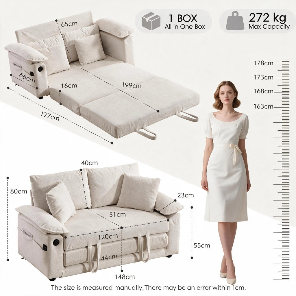 Poltrona da relax imbottita in ciniglia bianca 69x54x59 cm con cuscini