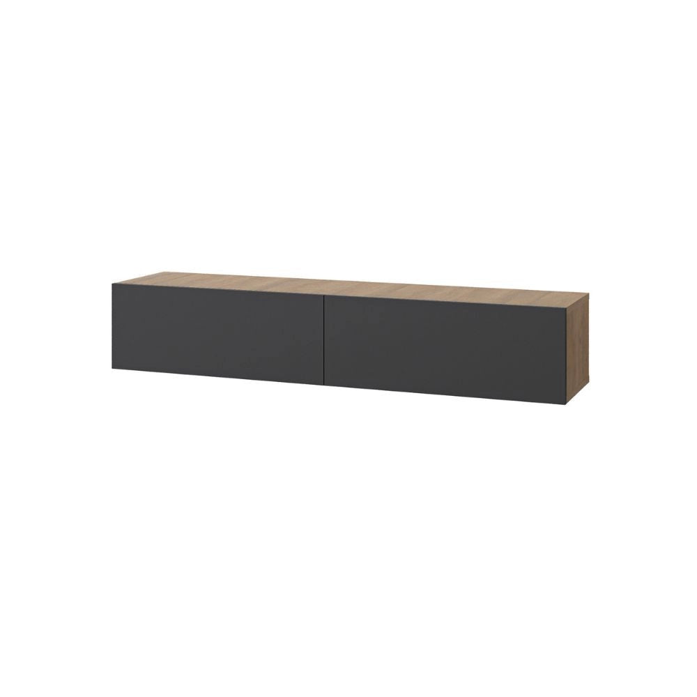 Mobile porta Tv sospeso ante a ribalta Francy colore rovere antracite 135 cm