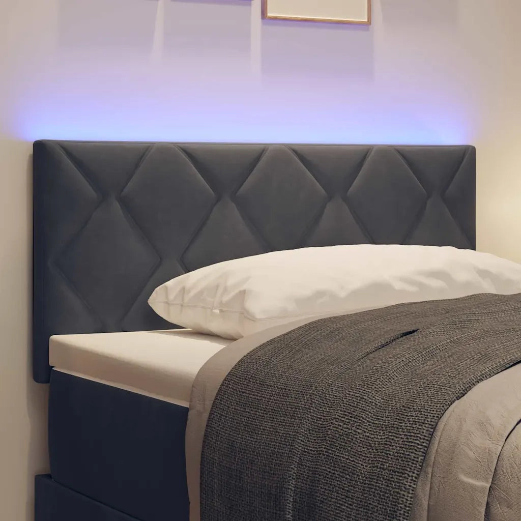 Testiera LED Grigio scuro 100 cm Velluto 3338208
