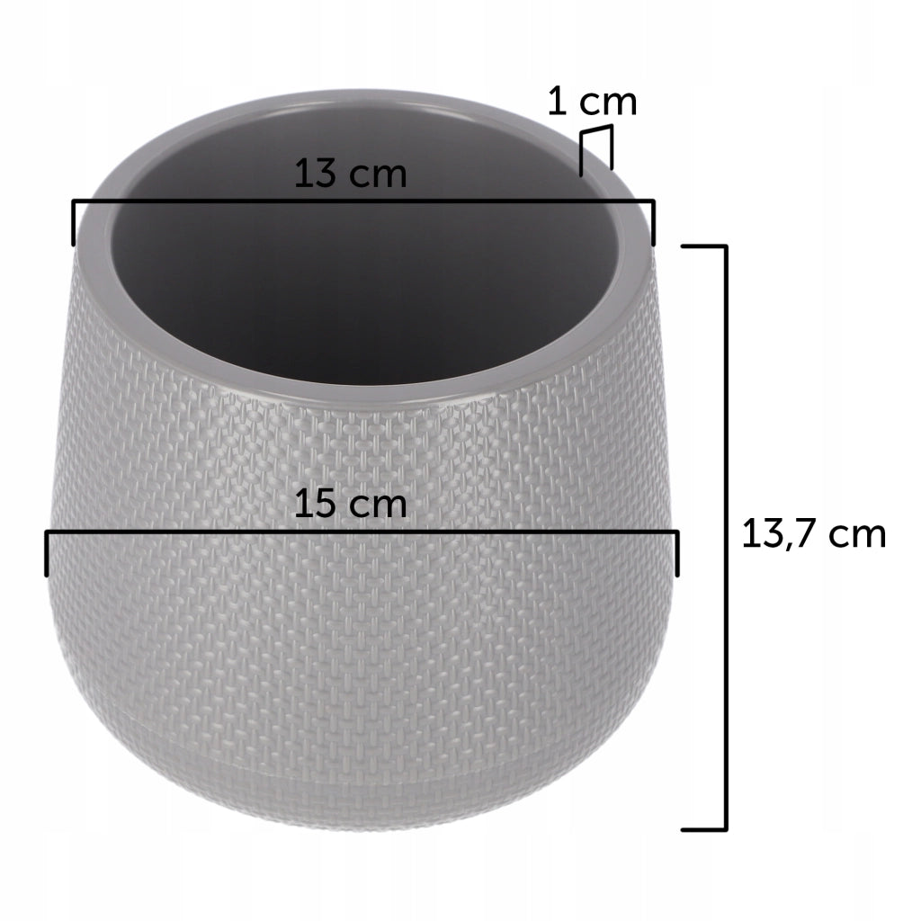 Vaso da fiori KADAX con supporto, 13 cm, coperchio in sughero, supporto per fiori, grigio
