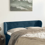 Testiera ad Orecchio-Testata con Orecchie Blu Scuro 147x23x78/88 cm in Velluto 488557