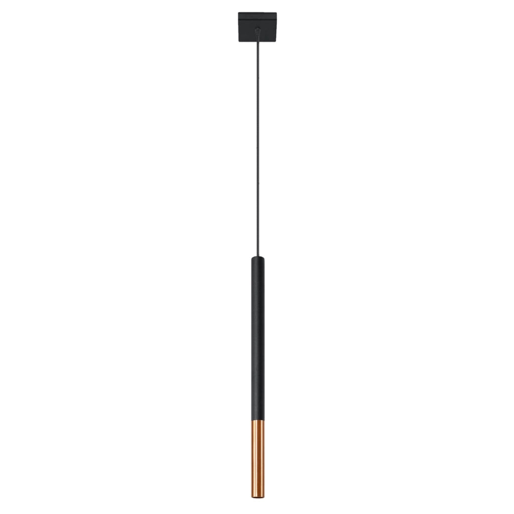 Lampada a sospensione Vitreo 1 nero/rame G9 Pure Lume