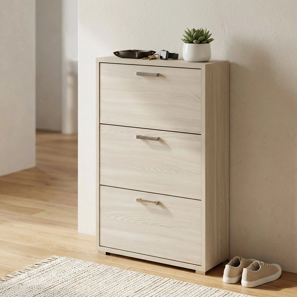Scarpiera 3 ante a ribalta in Legno Composito cm 75 3x33x115 7 - WILLIS