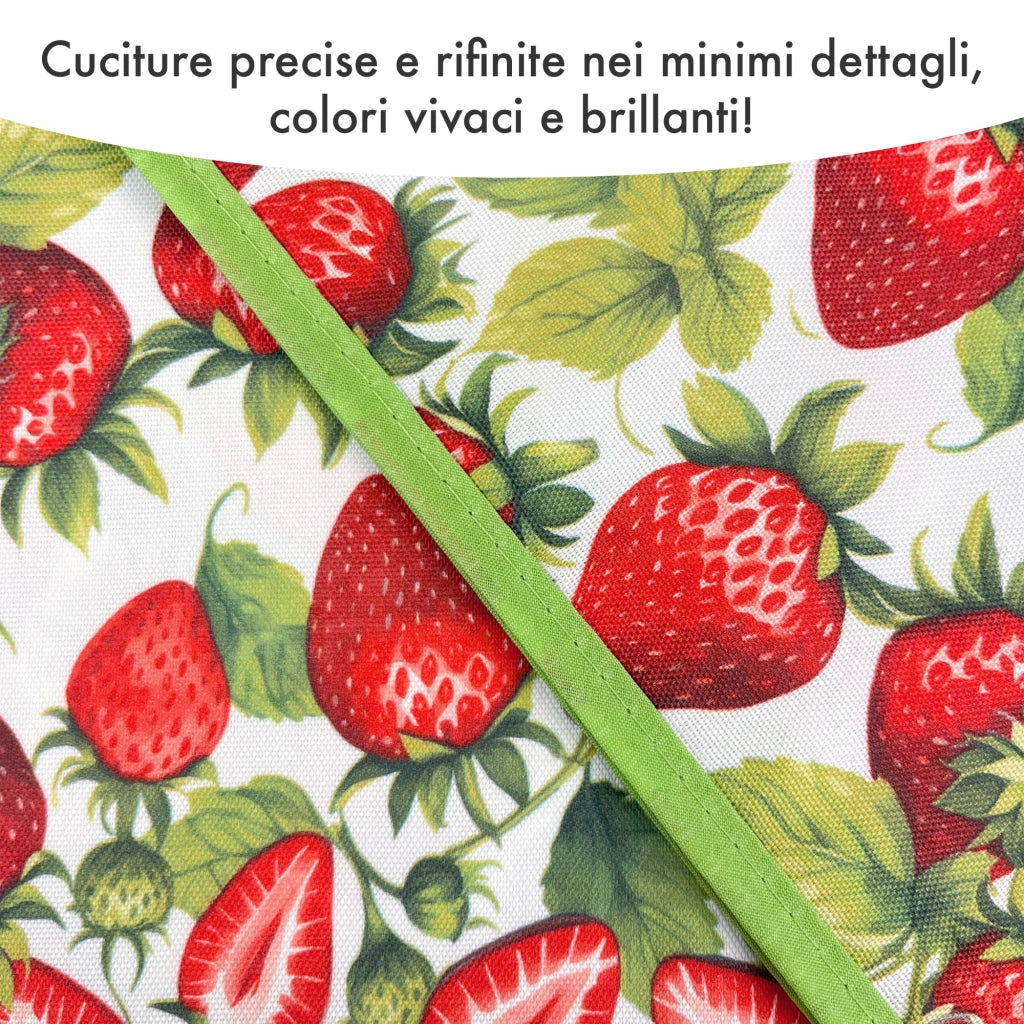 Tovaglia Antimacchia No Stiro Idrorepellente Resistente Alle Macchie Certificata Oeko Tex Copritavolo Proteggi Tavola Fantasie Estiva Estate Tavolo Giardino Terrazzo Cucina Tovaglie Moderne Fragole - 140x230Cm